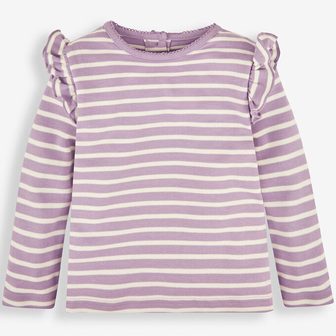 英國 JoJo Maman BeBe 幼/兒童100%純棉長袖上衣2件組(可當內搭)_淺紫碎花_JJL1544