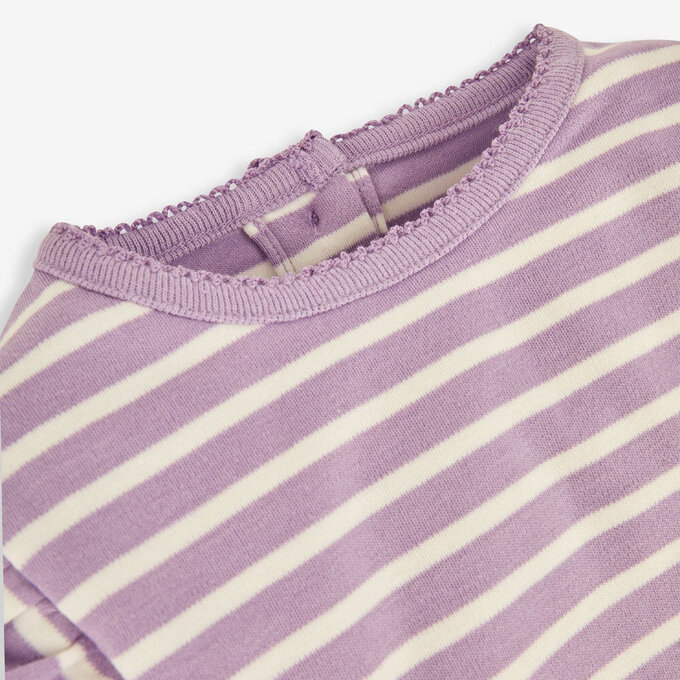 英國 JoJo Maman BeBe 幼/兒童100%純棉長袖上衣2件組(可當內搭)_淺紫碎花_JJL1544