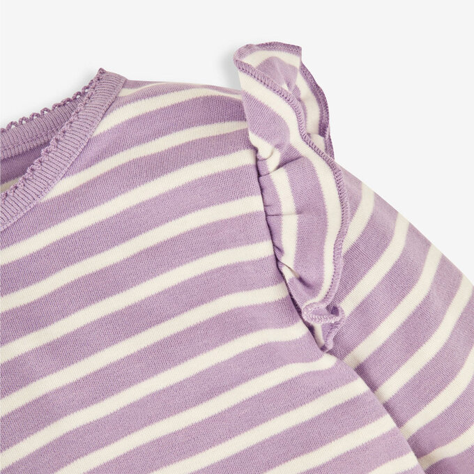 英國 JoJo Maman BeBe 幼/兒童100%純棉長袖上衣2件組(可當內搭)_淺紫碎花_JJL1544