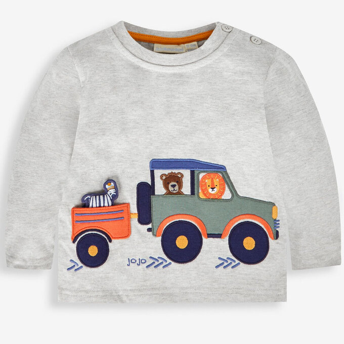 英國 JoJo Maman BeBe 幼/兒童超優質100%純棉長袖上衣_探險中_JJL1427