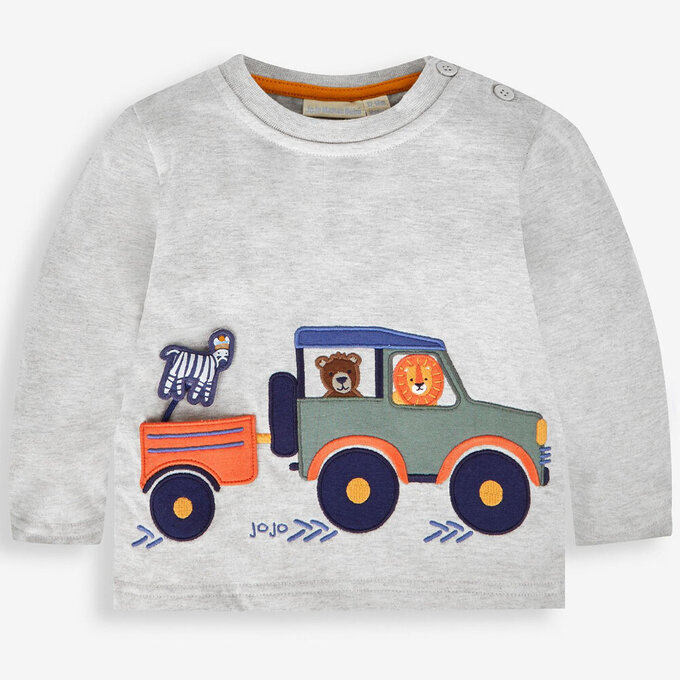 英國 JoJo Maman BeBe 幼/兒童超優質100%純棉長袖上衣_探險中_JJL1427