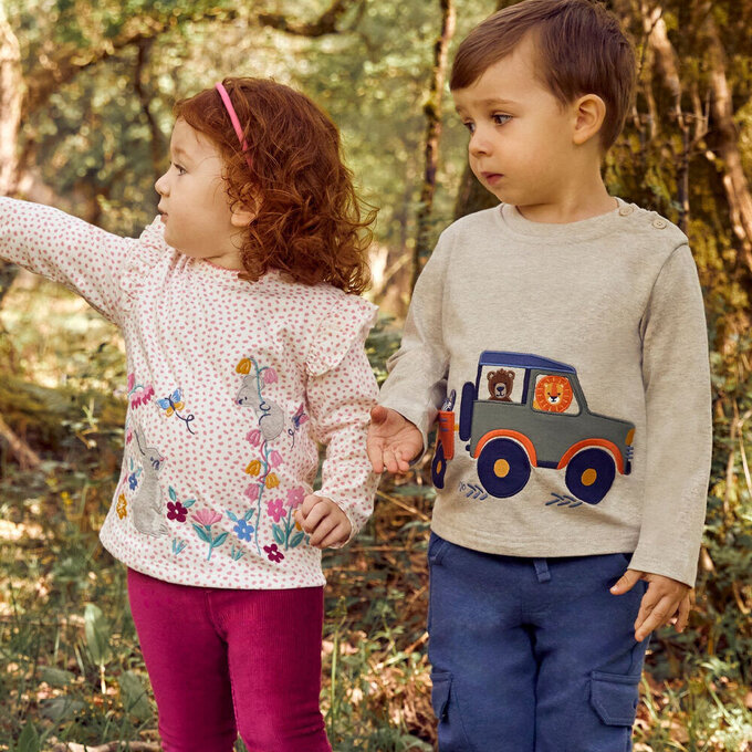 英國 JoJo Maman BeBe 幼/兒童超優質100%純棉長袖上衣_探險中_JJL1427