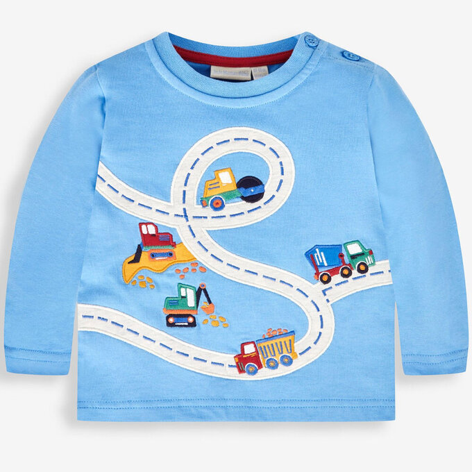 英國 JoJo Maman BeBe 幼/兒童超優質100%純棉長袖上衣_施工地圖_JJL1429