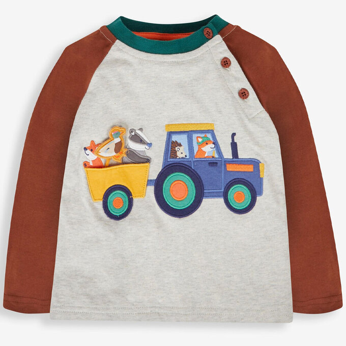 英國 JoJo Maman BeBe 幼/兒童超優質100%純棉長袖上衣_露營去_JJL1448