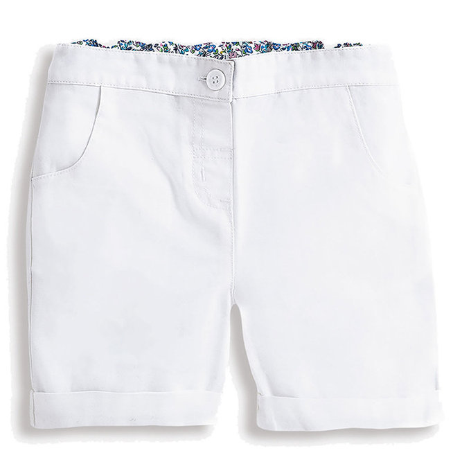 英國 JoJo Maman BeBe 超優質嬰幼兒/兒童100% 純棉短褲_純白_JJD8234W