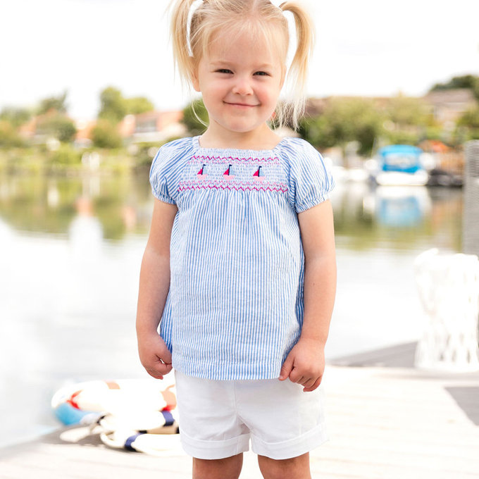 英國 JoJo Maman BeBe 超優質嬰幼兒/兒童100% 純棉短褲_純白_JJD8234W