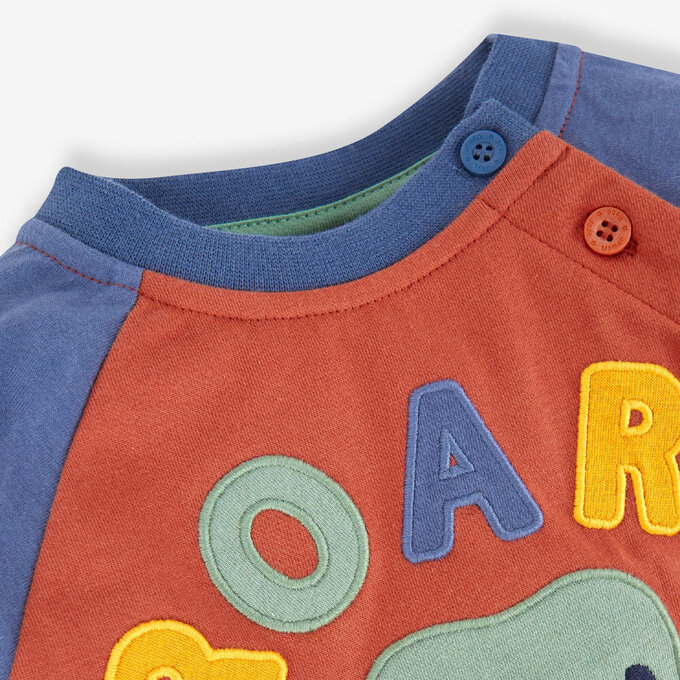 英國 JoJo Maman BeBe 幼/兒童超優質100%純棉長袖上衣_抱抱暴龍_JJL1461