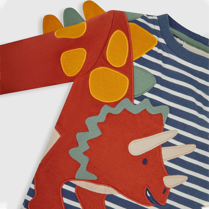 英國 JoJo Maman BeBe 幼/兒童超優質100%純棉長袖上衣_恐龍朋友_JJL1462