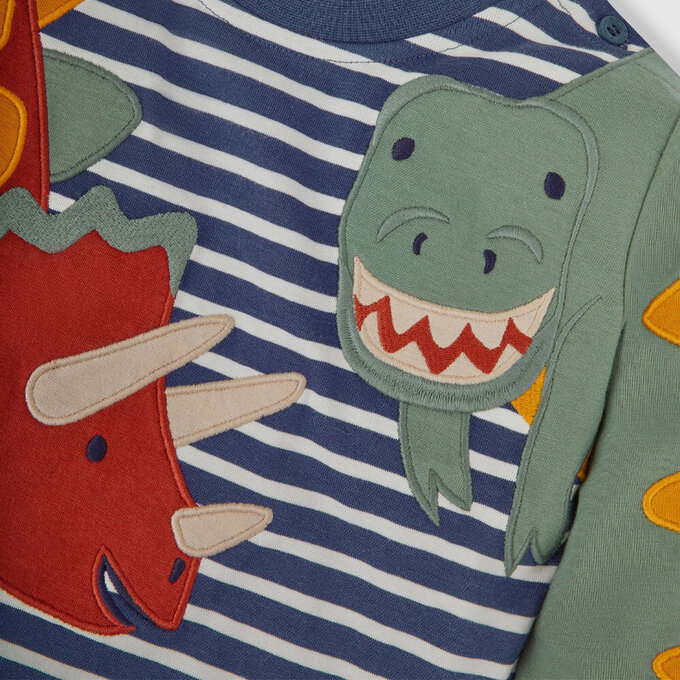 英國 JoJo Maman BeBe 幼/兒童超優質100%純棉長袖上衣_恐龍朋友_JJL1462