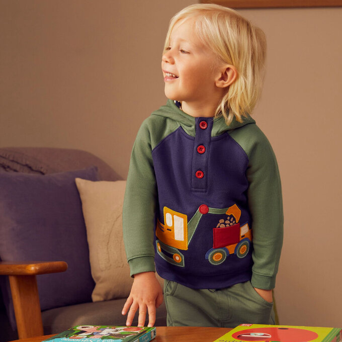 英國 JoJo Maman BeBe 幼/兒童超優質100%純棉長袖連帽上衣/帽T_施工時間_JJL1216