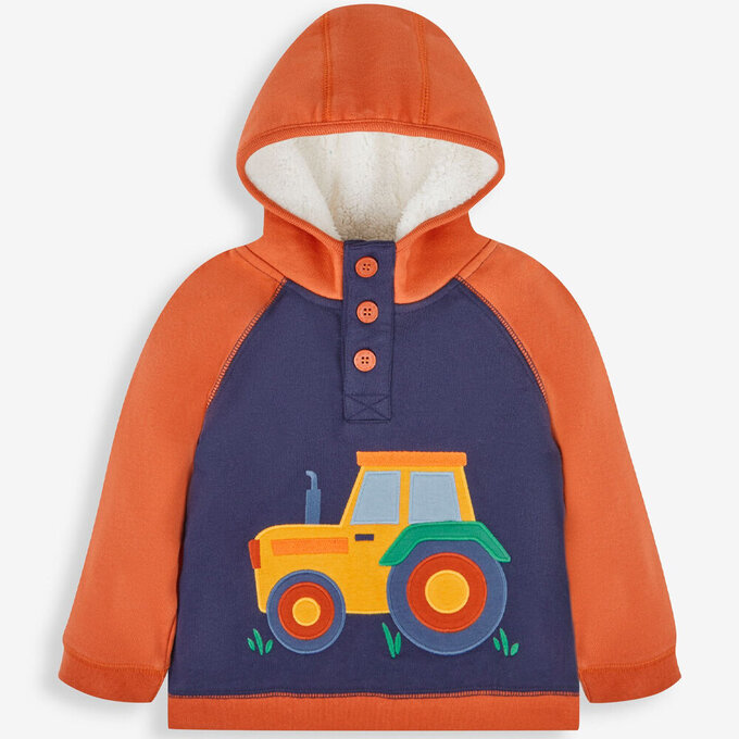 英國 JoJo Maman BeBe 幼/兒童超優質100%純棉長袖連帽上衣/帽T_越野車_JJL1217