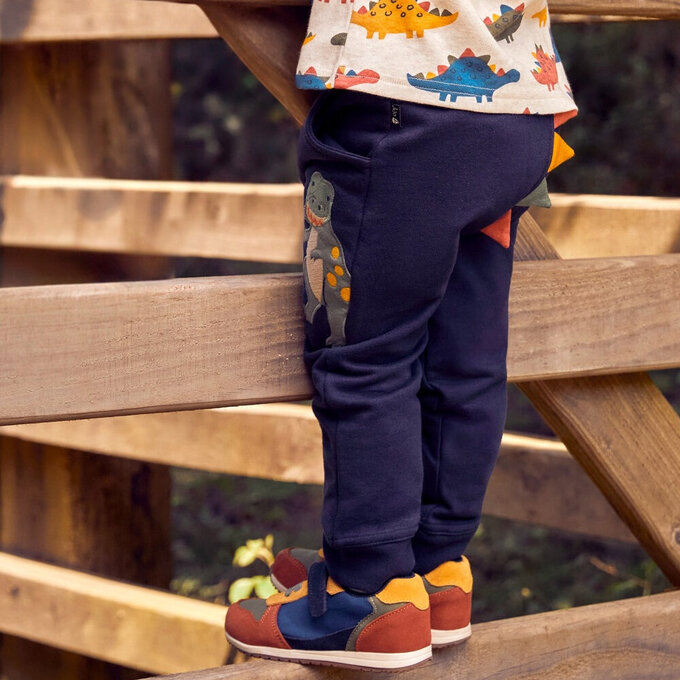 英國 JoJo Maman BeBe 幼/兒童超優質秋冬100%純棉長褲_搖擺恐龍_JJL1394