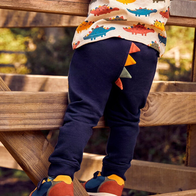 英國 JoJo Maman BeBe 幼/兒童超優質秋冬100%純棉長褲_搖擺恐龍_JJL1394
