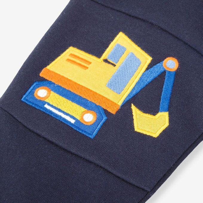 英國 JoJo Maman BeBe 幼/兒童超優質秋冬100%純棉長褲_挖土機_JJL1395