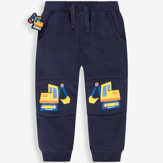 英國 JoJo Maman BeBe 幼/兒童超優質秋冬100%純棉長褲_挖土機_JJL1395