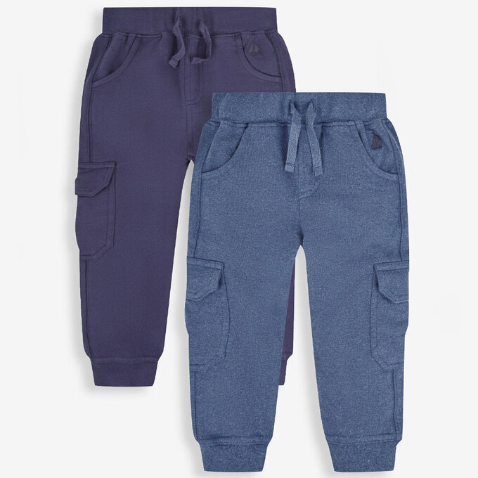 英國 JoJo Maman BeBe 幼/兒童超優質100%純棉2入組工裝褲_寶藍_JJH2978I