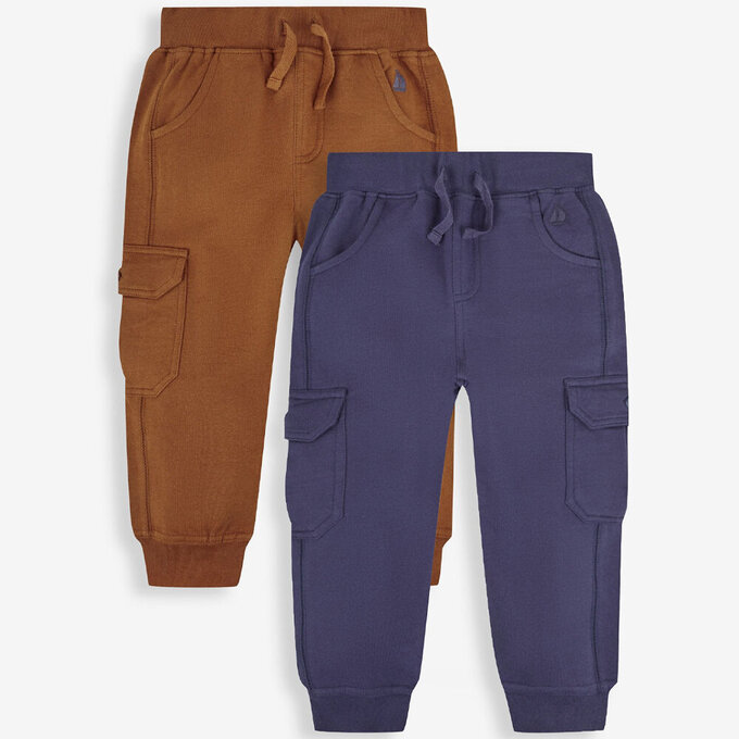 英國 JoJo Maman BeBe 幼/兒童超優質100%純棉2入組工裝褲_卡其藍_JJH2978T