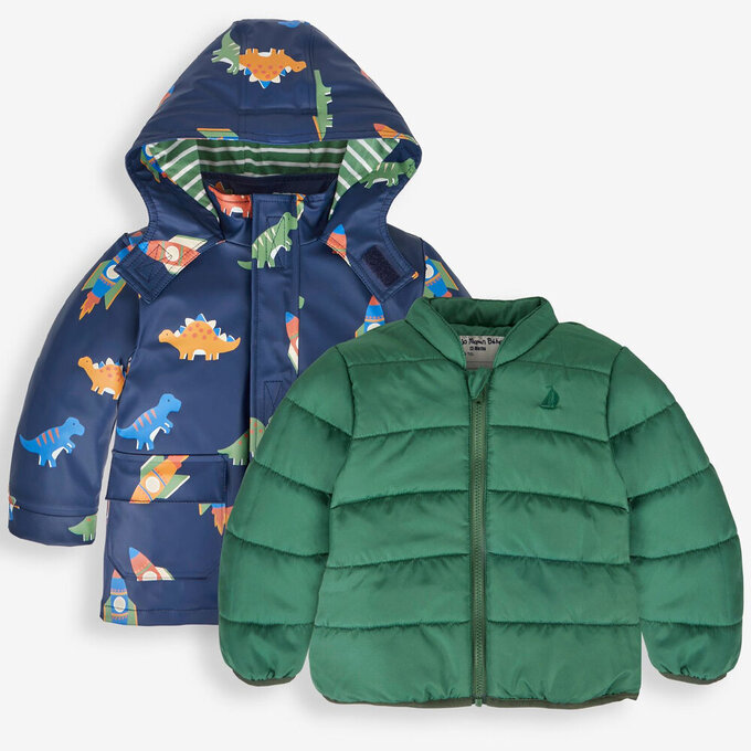 英國 JoJo Maman BeBe 三合一多功能防水保暖外套_恐龍火箭_JJL1652