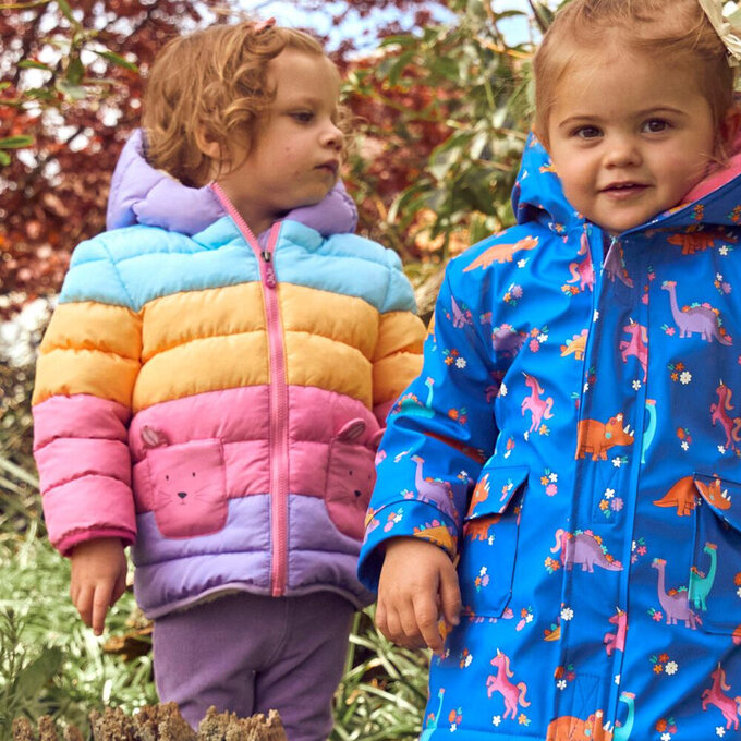 英國 JoJo Maman BeBe 幼/兒童鋪棉蓬鬆保暖羊羔絨外套_彩虹萌鼠_JJL1685