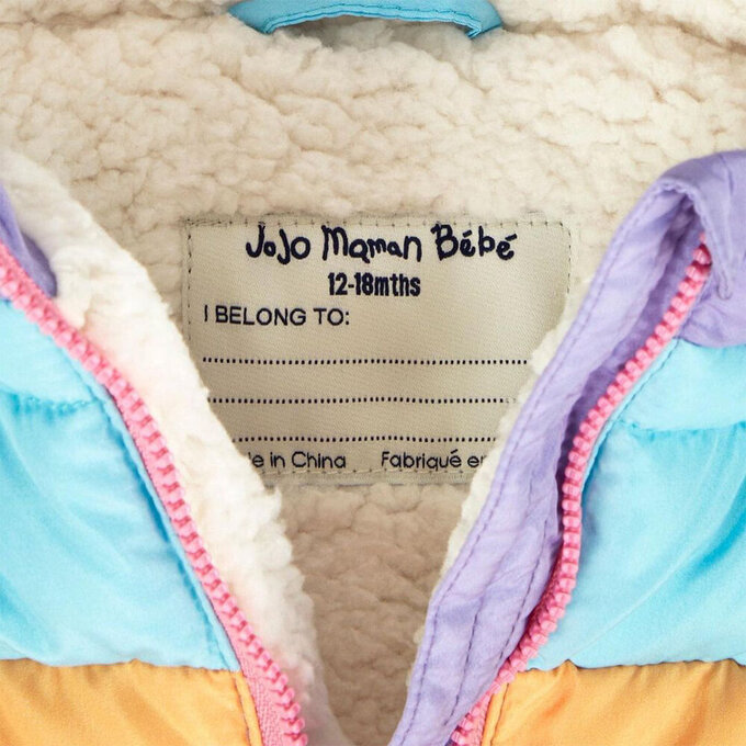 英國 JoJo Maman BeBe 幼/兒童鋪棉蓬鬆保暖羊羔絨外套_彩虹萌鼠_JJL1685