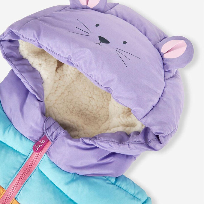 英國 JoJo Maman BeBe 幼/兒童鋪棉蓬鬆保暖羊羔絨外套_彩虹萌鼠_JJL1685