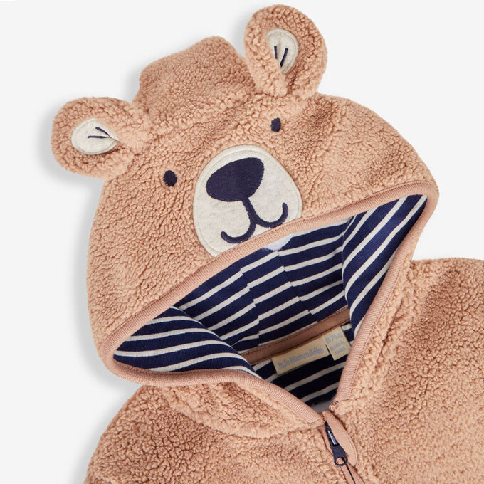 英國 JoJo Maman BeBe 幼/兒童100%純棉連帽保暖刷毛外套_熊寶貝_JJL1211