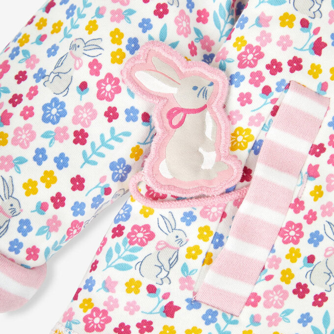 英國 JoJo Maman BeBe 幼/兒童雙面穿100%純棉保暖連帽外套_櫻花兔_JJL1095