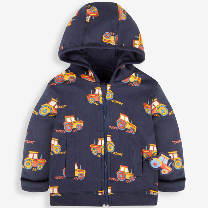 英國 JoJo Maman BeBe 幼/兒童雙面穿100%純棉保暖連帽外套_吉普車_JJL1198