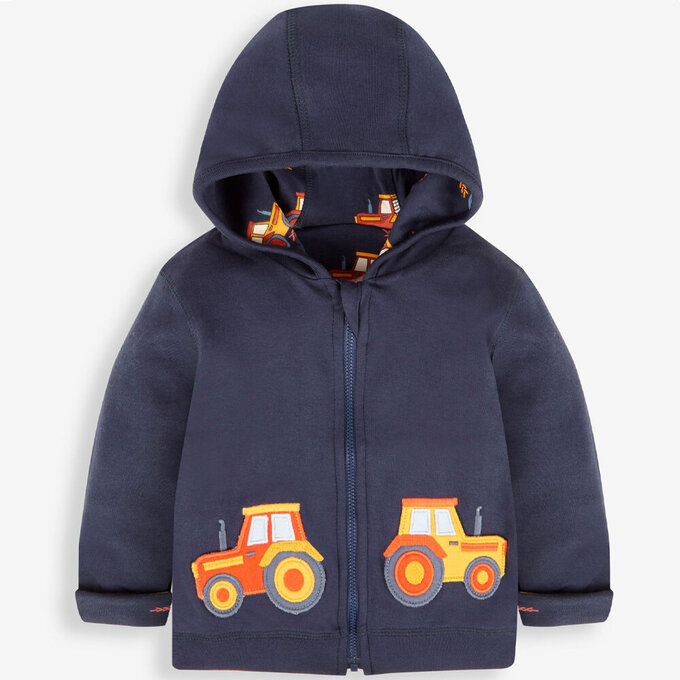 英國 JoJo Maman BeBe 幼/兒童雙面穿100%純棉保暖連帽外套_吉普車_JJL1198