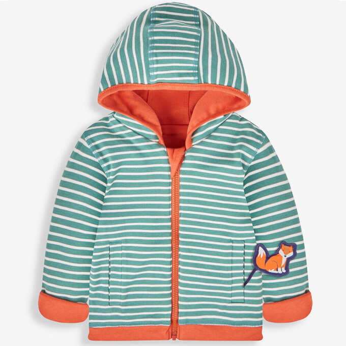 英國 JoJo Maman BeBe 幼/兒童雙面穿100%純棉保暖連帽外套_小狐狸_JJL1201