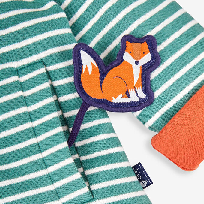 英國 JoJo Maman BeBe 幼/兒童雙面穿100%純棉保暖連帽外套_小狐狸_JJL1201