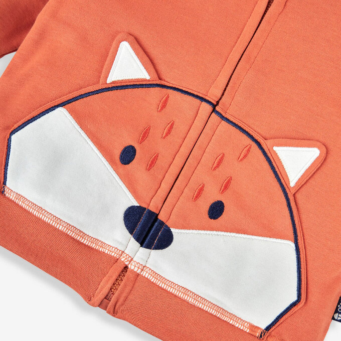 英國 JoJo Maman BeBe 幼/兒童雙面穿100%純棉保暖連帽外套_小狐狸_JJL1201