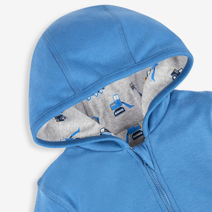 英國 JoJo Maman BeBe 幼/兒童雙面穿100%純棉保暖連帽外套_挖掘機_JJL1209