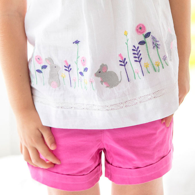 英國 JoJo Maman BeBe 超優質嬰幼兒/兒童100% 純棉短褲_桃紅_JJD8234O