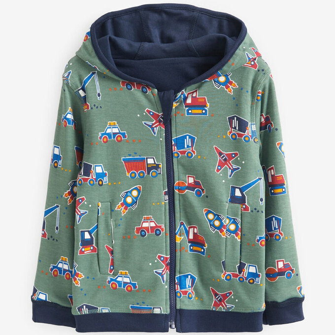 英國 JoJo Maman BeBe 幼/兒童雙面穿100%純棉保暖連帽外套_施工現場_JJL1210