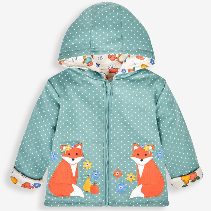 英國 JoJo Maman BeBe 幼/兒童雙面穿100%純棉保暖連帽外套_收穫祭_JJL1537