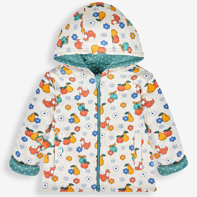 英國 JoJo Maman BeBe 幼/兒童雙面穿100%純棉保暖連帽外套_收穫祭_JJL1537