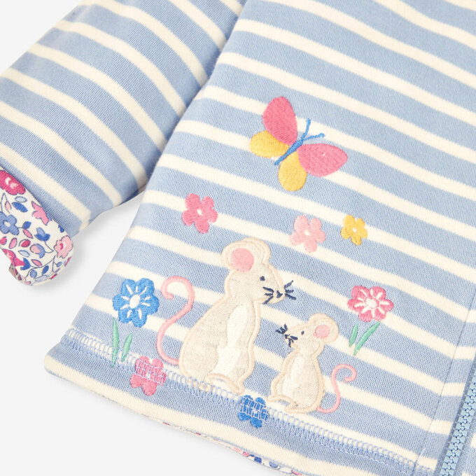 英國 JoJo Maman BeBe 幼/兒童雙面穿100%純棉保暖連帽外套_紫羅蘭鼠_JJL1576