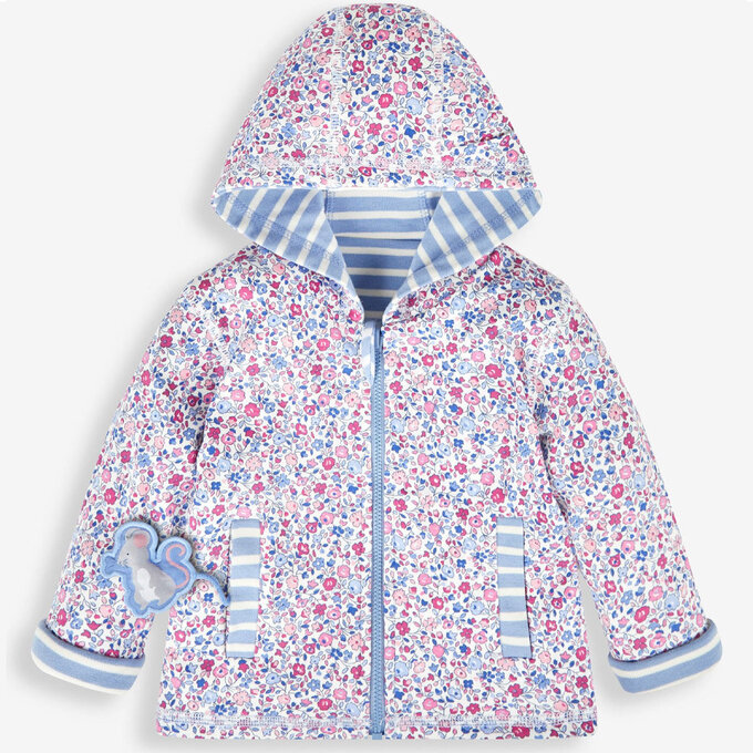 英國 JoJo Maman BeBe 幼/兒童雙面穿100%純棉保暖連帽外套_紫羅蘭鼠_JJL1576