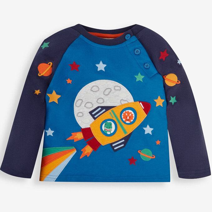 英國 JoJo Maman BeBe 幼/兒童超優質100%純棉長袖上衣_登入月球_JJL1433