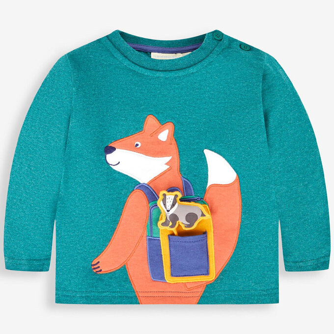 英國 JoJo Maman BeBe 幼/兒童超優質100%純棉長袖上衣_上學去_JJL1445