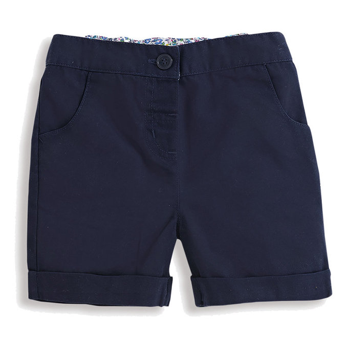 英國 JoJo Maman BeBe 超優質嬰幼兒/兒童100% 純棉短褲_深藍_JJD8234N