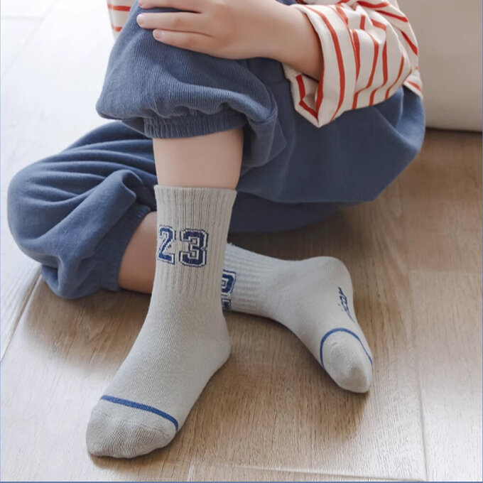 【腳ㄚ子】幼/兒童棉質中筒襪_小警車_ilbB008