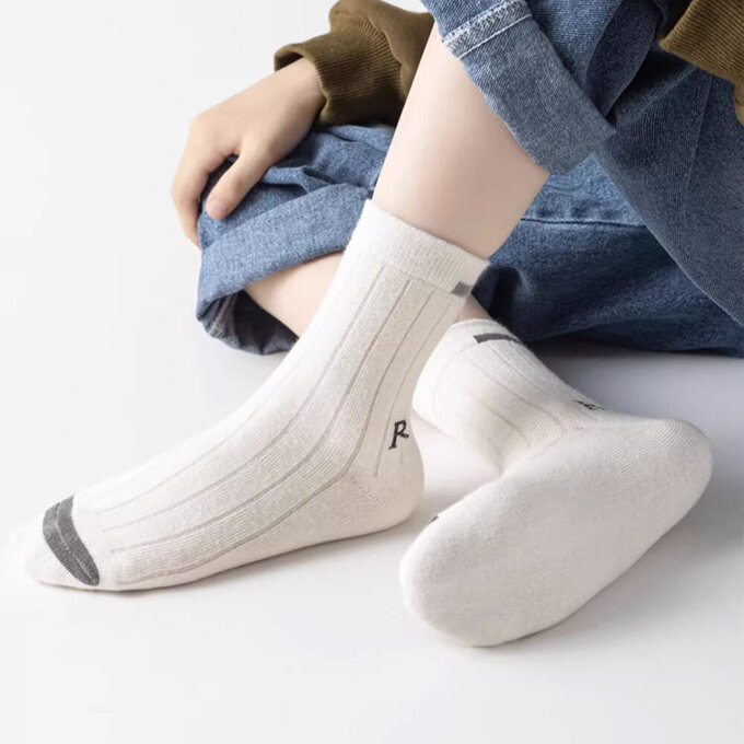 【腳ㄚ子】幼/兒童棉質中筒襪_深海之藍_ilbB009