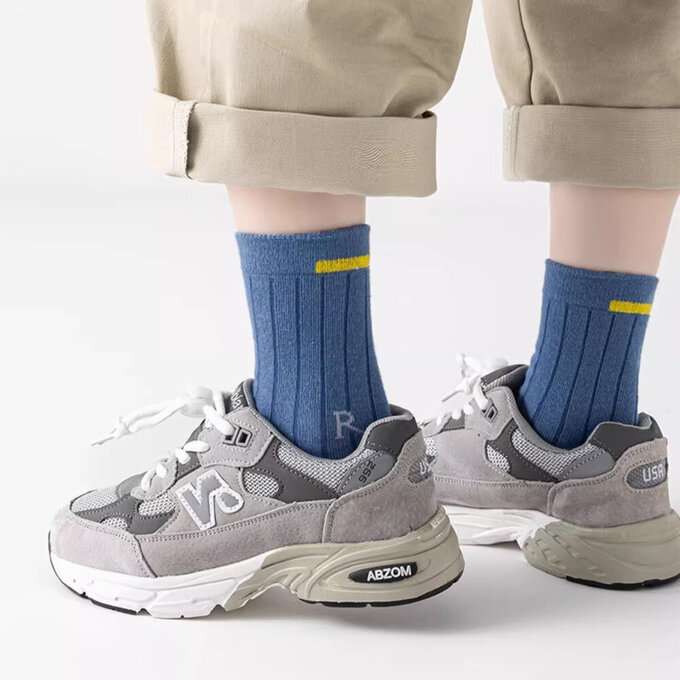 【腳ㄚ子】幼/兒童棉質中筒襪_深海之藍_ilbB009