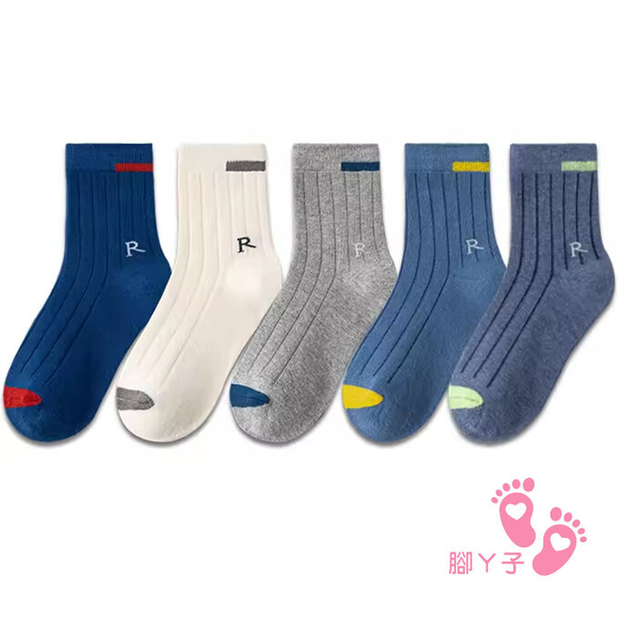 【腳ㄚ子】幼/兒童棉質中筒襪_深海之藍_ilbB009