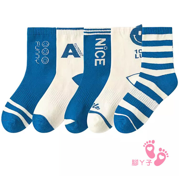 【腳ㄚ子】幼/兒童棉質中筒襪_大笑臉_ilbB010