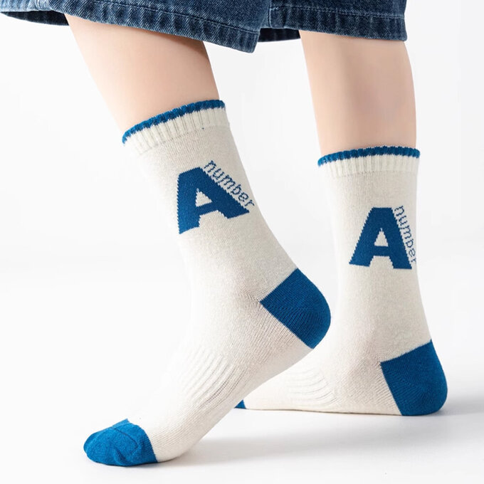 【腳ㄚ子】幼/兒童棉質中筒襪_大笑臉_ilbB010