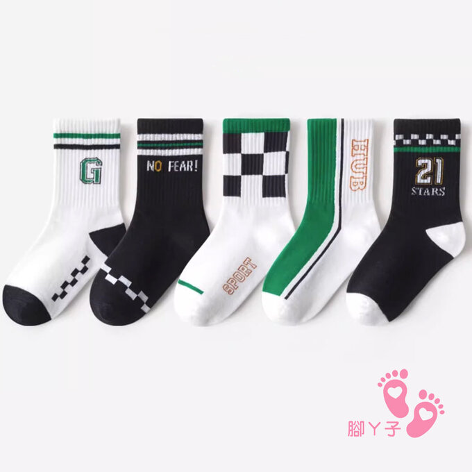 【腳ㄚ子】幼/兒童棉質中筒襪_足球員_ilbB016