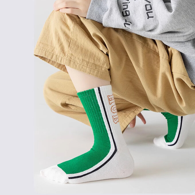 【腳ㄚ子】幼/兒童棉質中筒襪_足球員_ilbB016